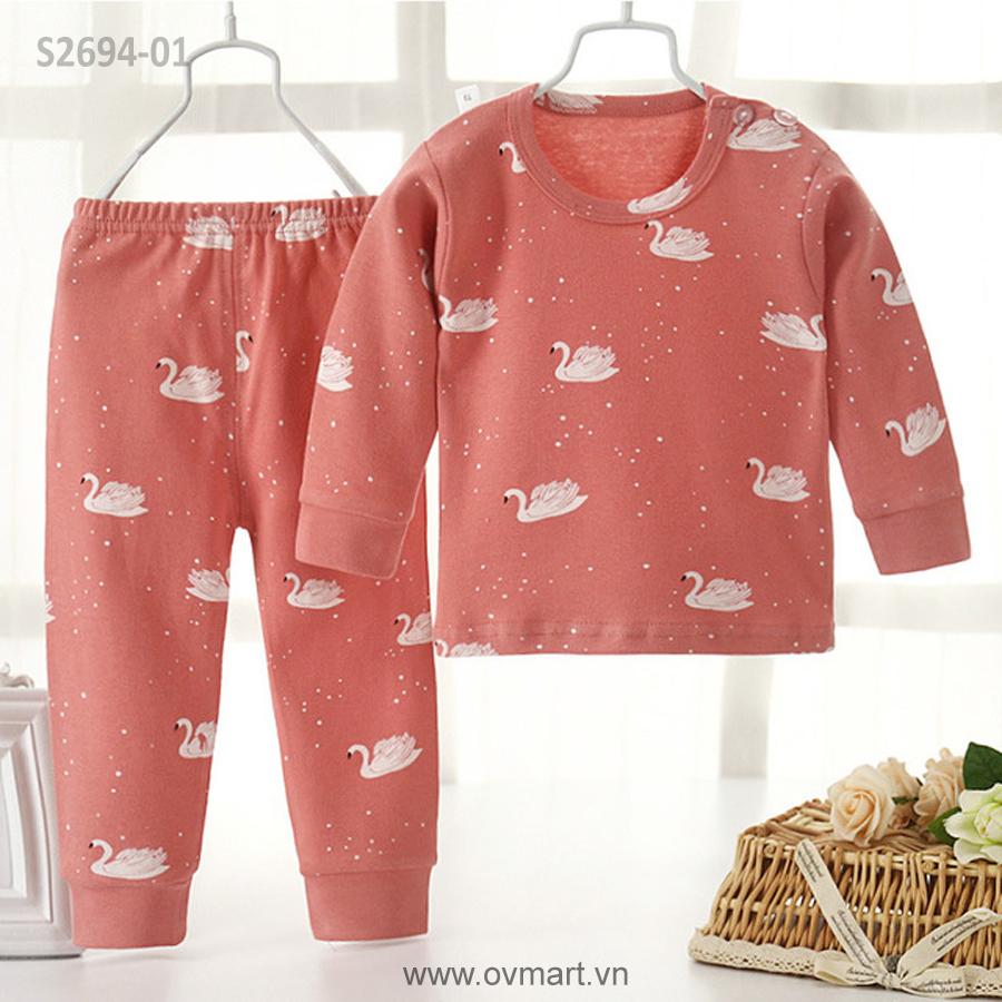 Bộ cotton len Quảng Châu cạp thường cho bé