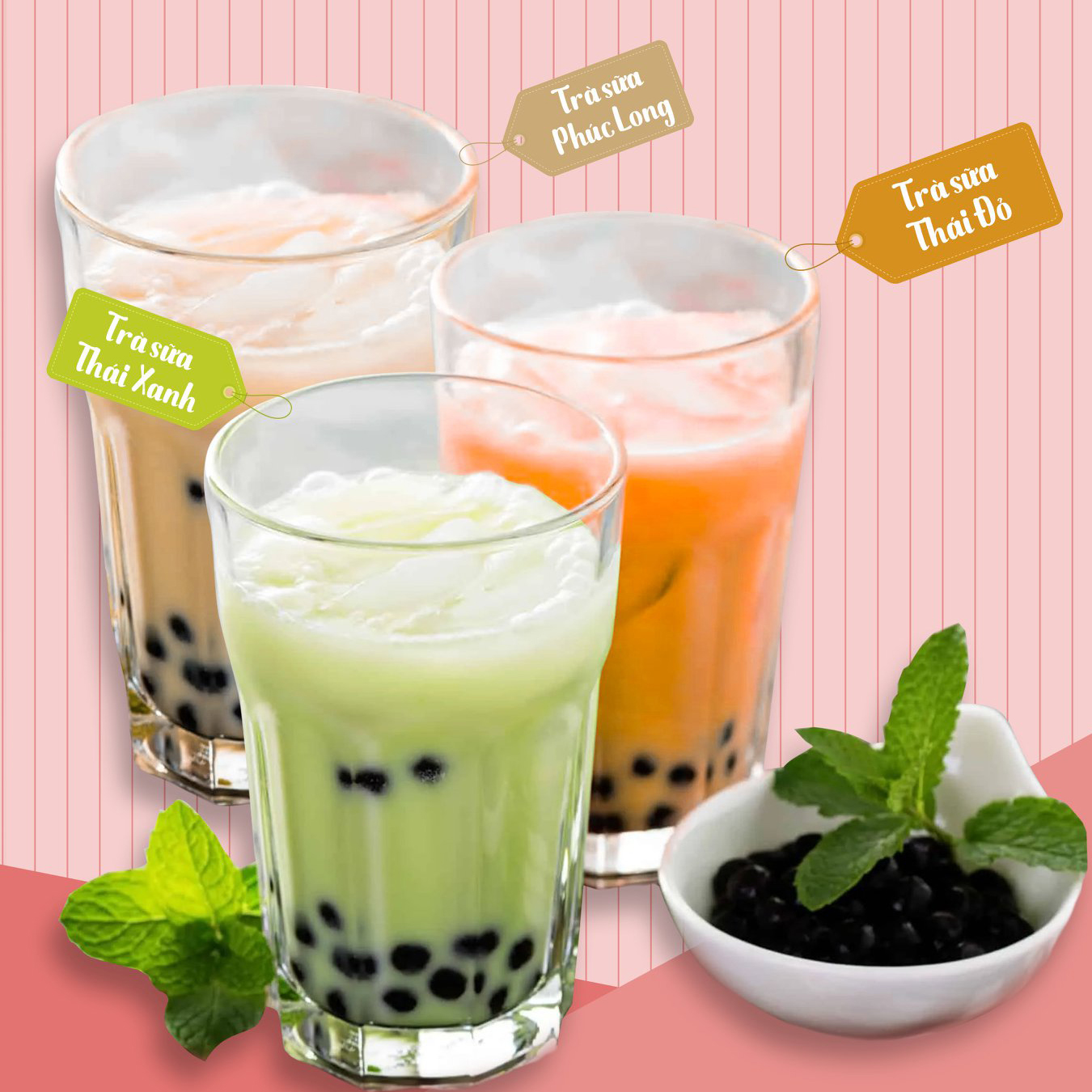 Set Trà Sữa Phúc Long ( Set 20 -23Ly) Tặng Kèm Công Thức - Nhớ Bếp