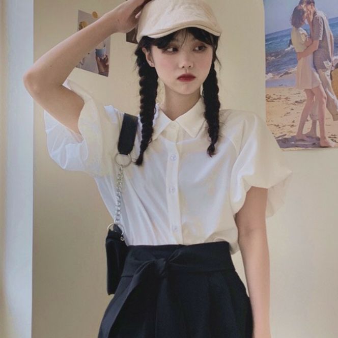 áo sơ mi tay phồng tiểu thư form 45kg