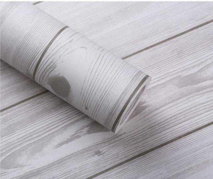 [HCM]Cuộn 5m decal giấy dán tường Ván Xám Sọc khổ 45cm keo sẵn dán 2.25 mét vuông