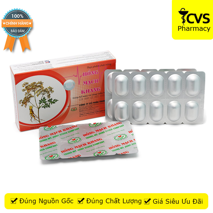 Viên uống Hồng Mạch Khang - dành cho người huyết áp thấp - Hộp 30 viên - cvspharmacy