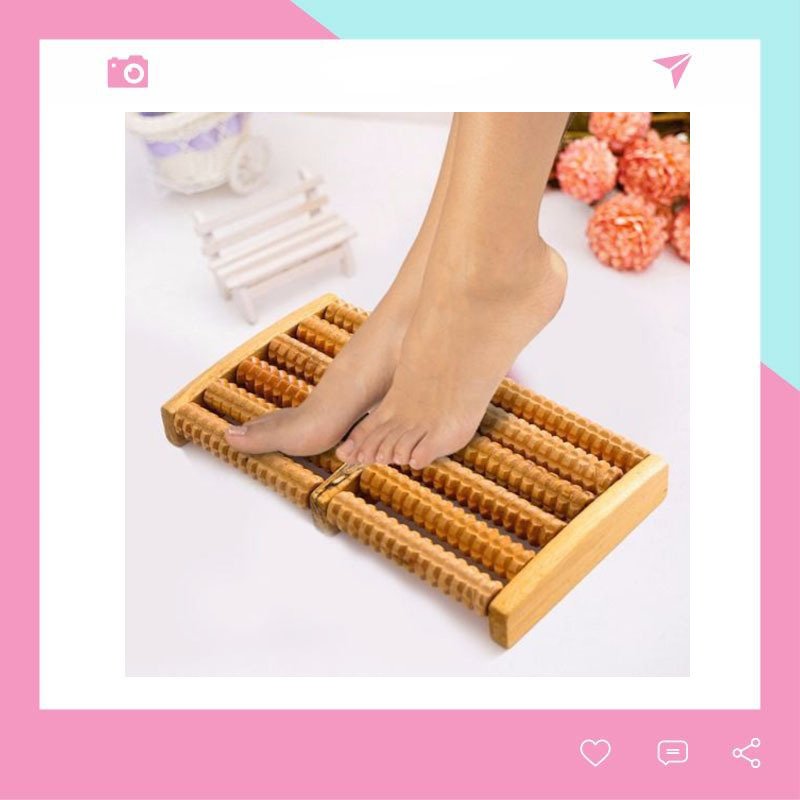 Bàn Lăn Gỗ Massage Chân 6 Hàng MX06
