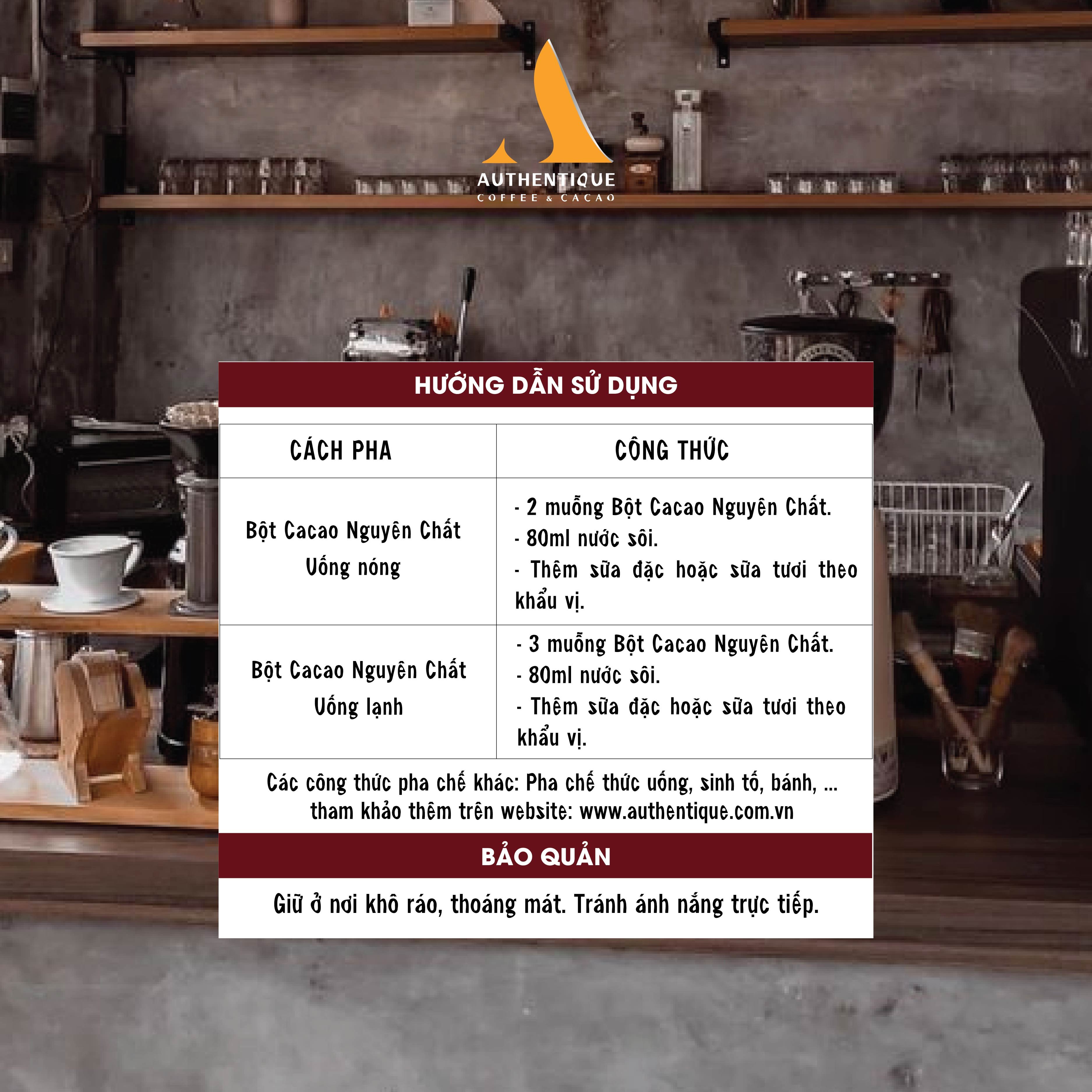 [GÓI LẺ DÙNG THỬ] Bột Cacao sữa Authentique hoà tan 3in1, Drinking Chocolate 22gr