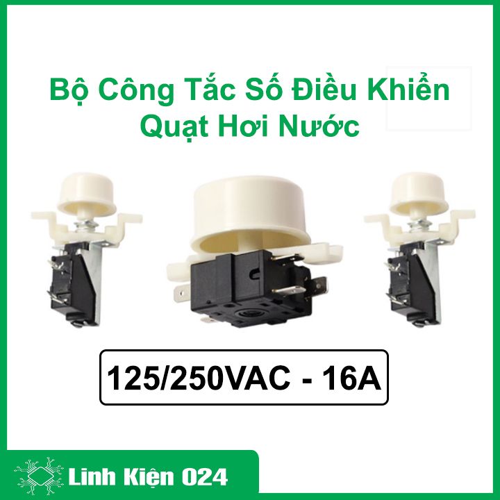 Bộ 3 công tắc điều khiển quạt hơi nước 16A - 125/250VAC