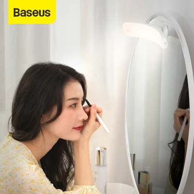 Baseus 4W USB LED Mirror Natural Light Makeup Mirror Vanity Light Adjustable Mirror Makeup lamp Wall Light Portable Cosmetic lights For Bathroom Dressing Table