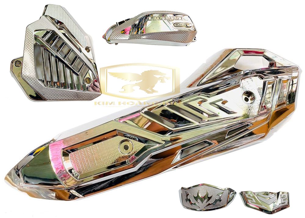 ComBo 6 Món (Ốp Pô+Pô E+Che Két mỏ dè) XI INOX GẮN AIRBLADE 2020