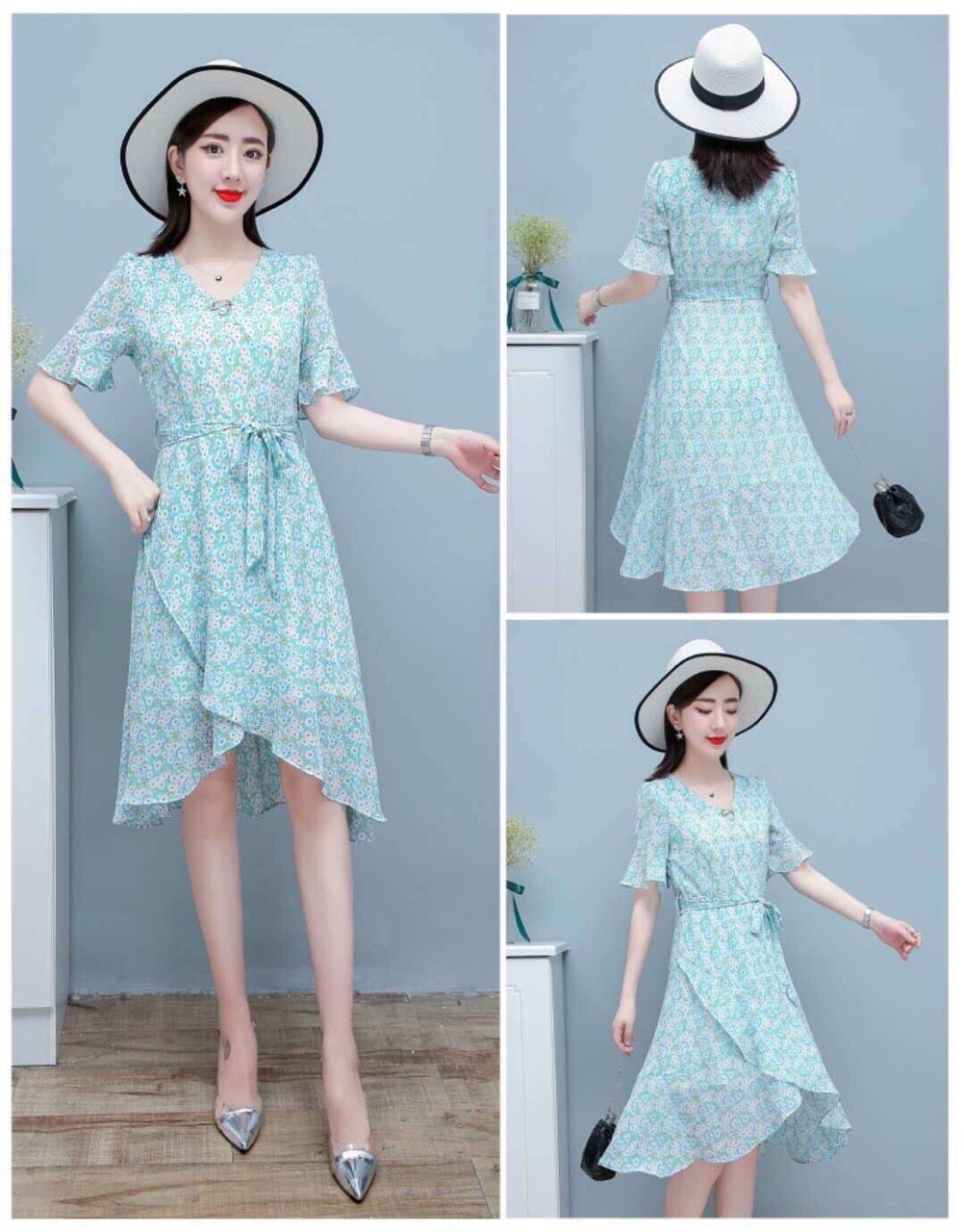 Váy nữ đầm hoa cúc Quảng châu