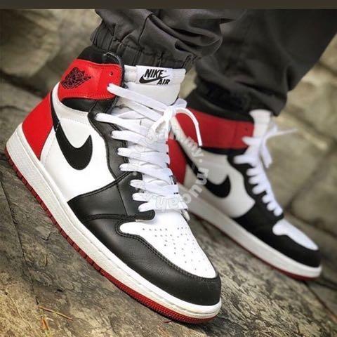 Giày Sneaker J0rdan 1 Black toe Đỏ trắng ( Full box)