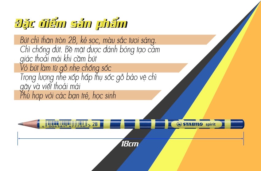 Bút chì gỗ STABILO Spirit PC419 (PC419-2B)