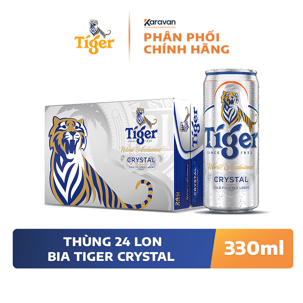 Bia Tiger Crystal lon 330ml - Thùng 24 lon