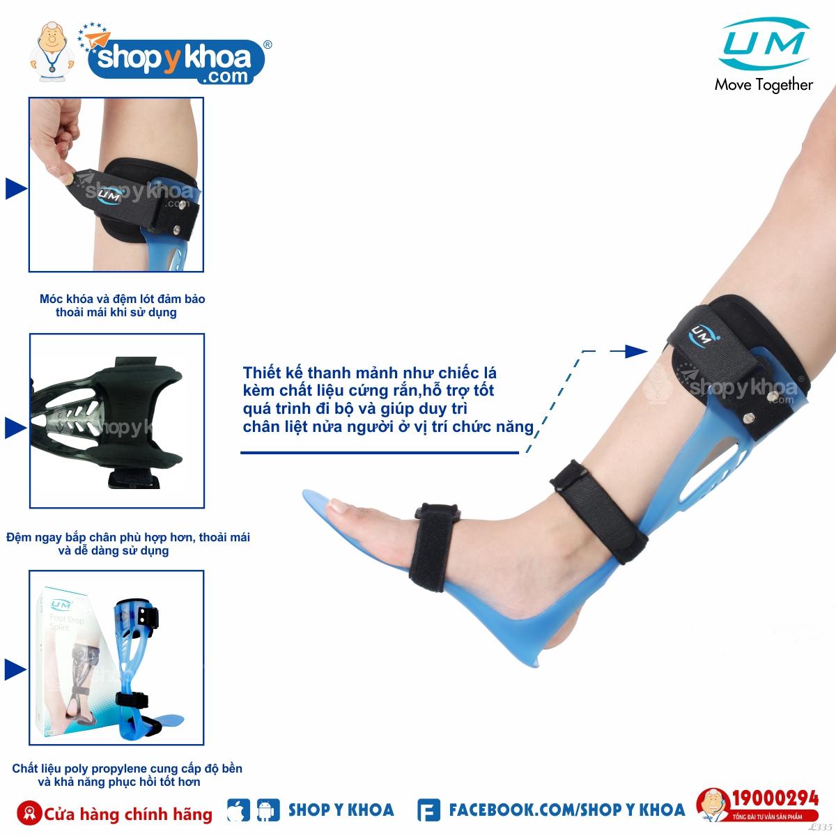 Nẹp chân nhựa poly propylene United Medicare (D07)