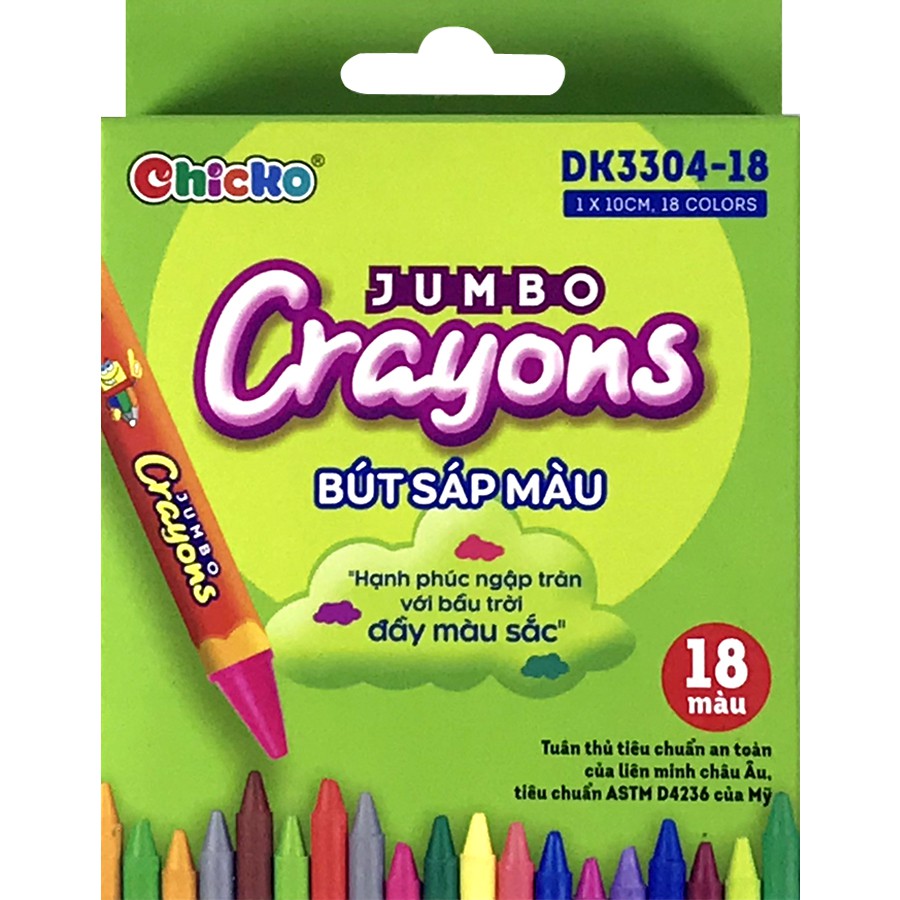 Bút Sáp 18 Màu Jumbo Crayons
