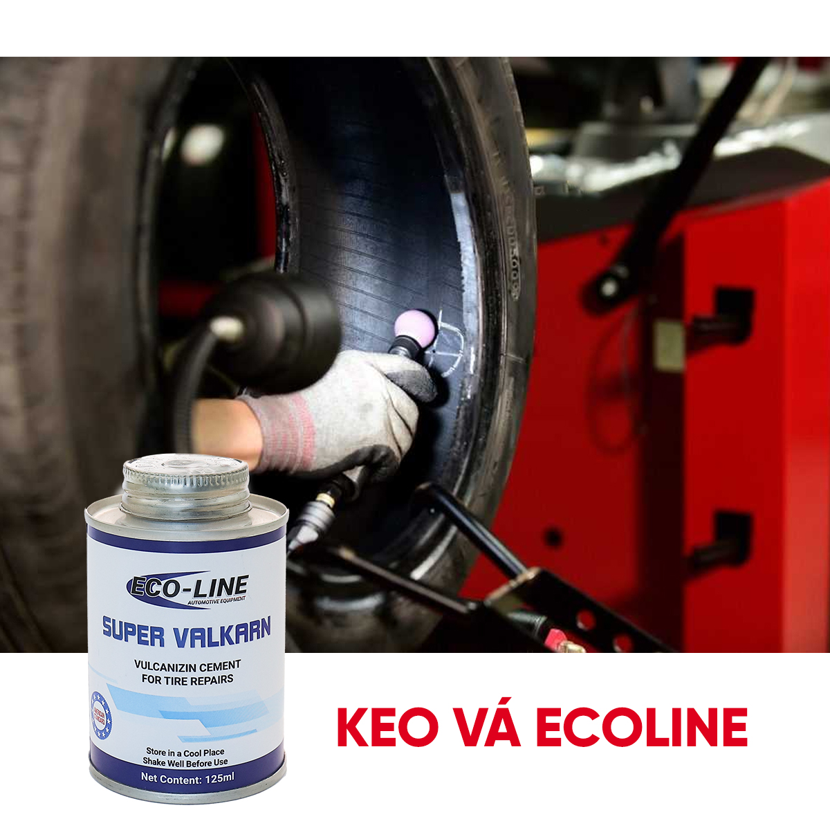 Lọ keo vá săm lốp Ecoline (125ml/250ml) - tiêu chuẩn Mỹ