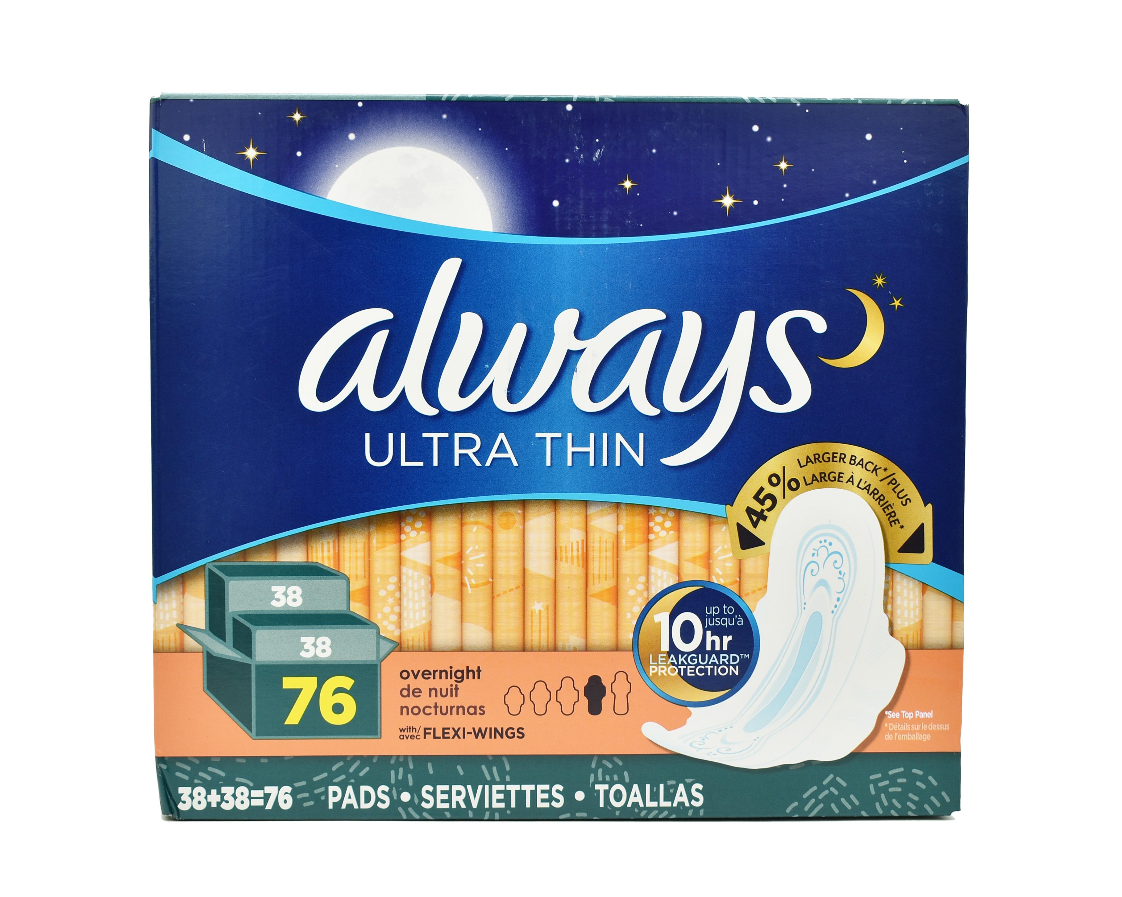 BĂNG VỆ SINH ALWAYS ULTRA THIN OVERNIGHT MỸ 76 MIẾNG