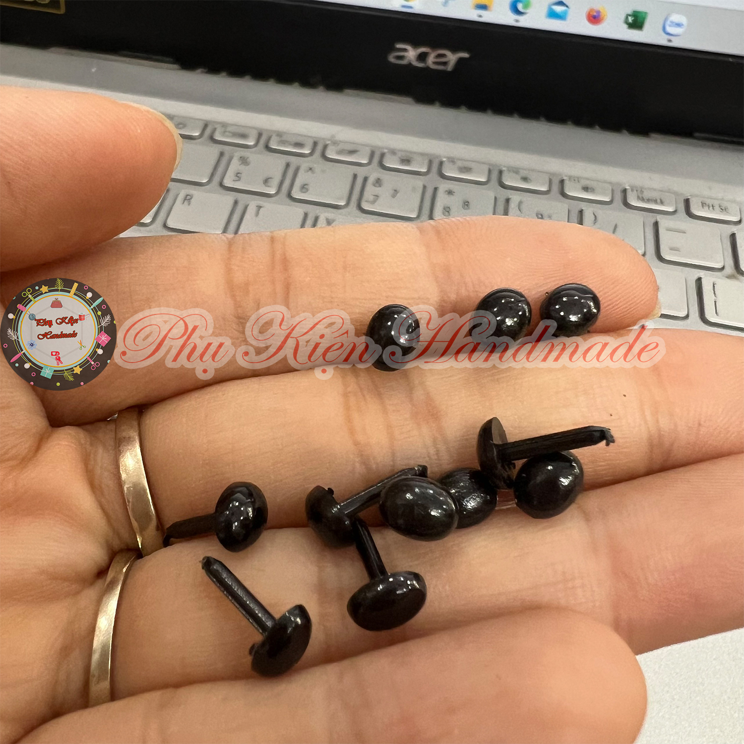 Mắt đinh oval làm thú bông handmade size nhỏ