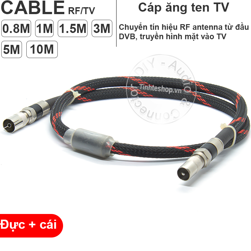 Antenna TV cable 9.5mm male to 9.5mm female DIY 0.8M to 10M