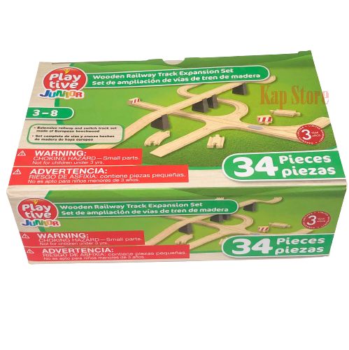 [HCM]Set mở rộng mô hình đường ray xe lửa gỗ 34 chi tiết