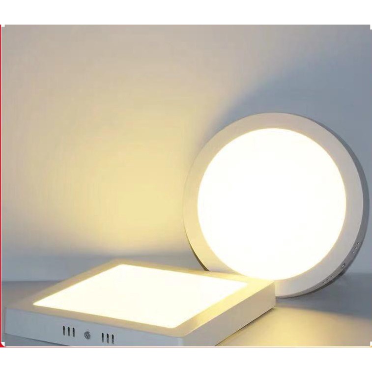 Đèn ốp trần nổi, đèn panel chiếu sáng 6w -24w tròn vuông trắng vàng