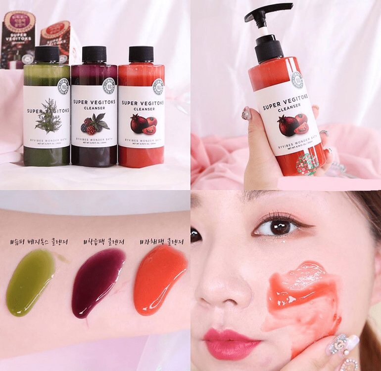 (SUPER VEGITOKS) Sữa Rửa Mặt Byvibes Wonder Bath Super Vegitoks Cleanser 300ml
