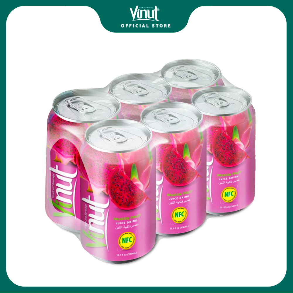 [LỐC 6 LON] Nước Ép Thanh Long Vinut 330ml