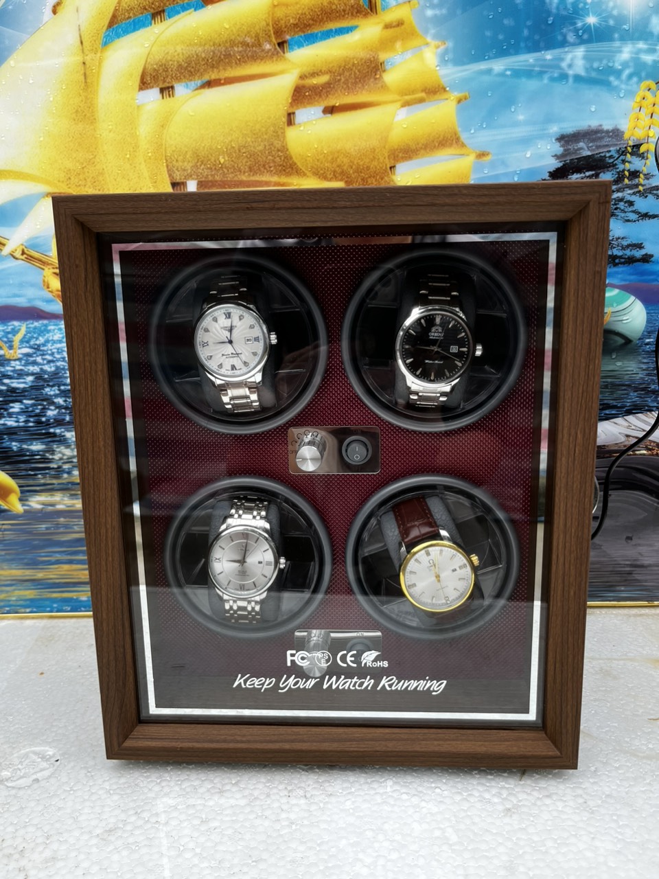 Hộp 4 xoay nằm tích cót đồng hồ cơ