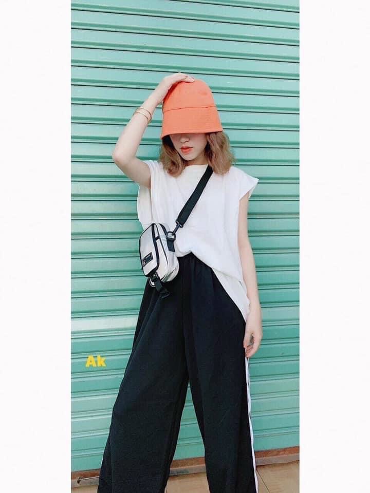 QUẦN ỐNG RỘNG XẺ TÀ CÚC BẤM STYLE CÁ TÍNH