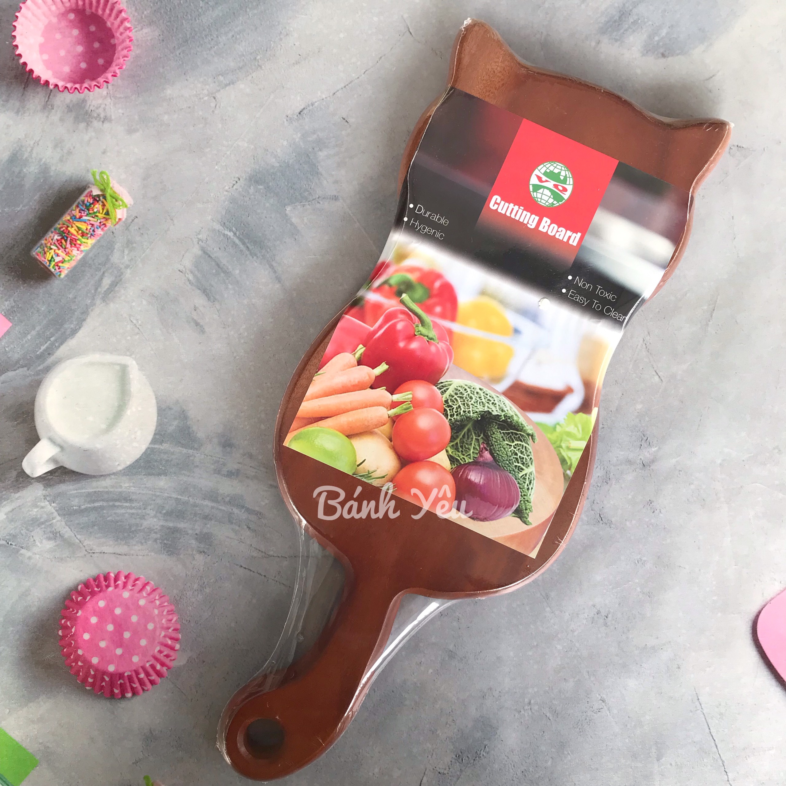Thớt Gỗ Hình Mèo Cao Cấp