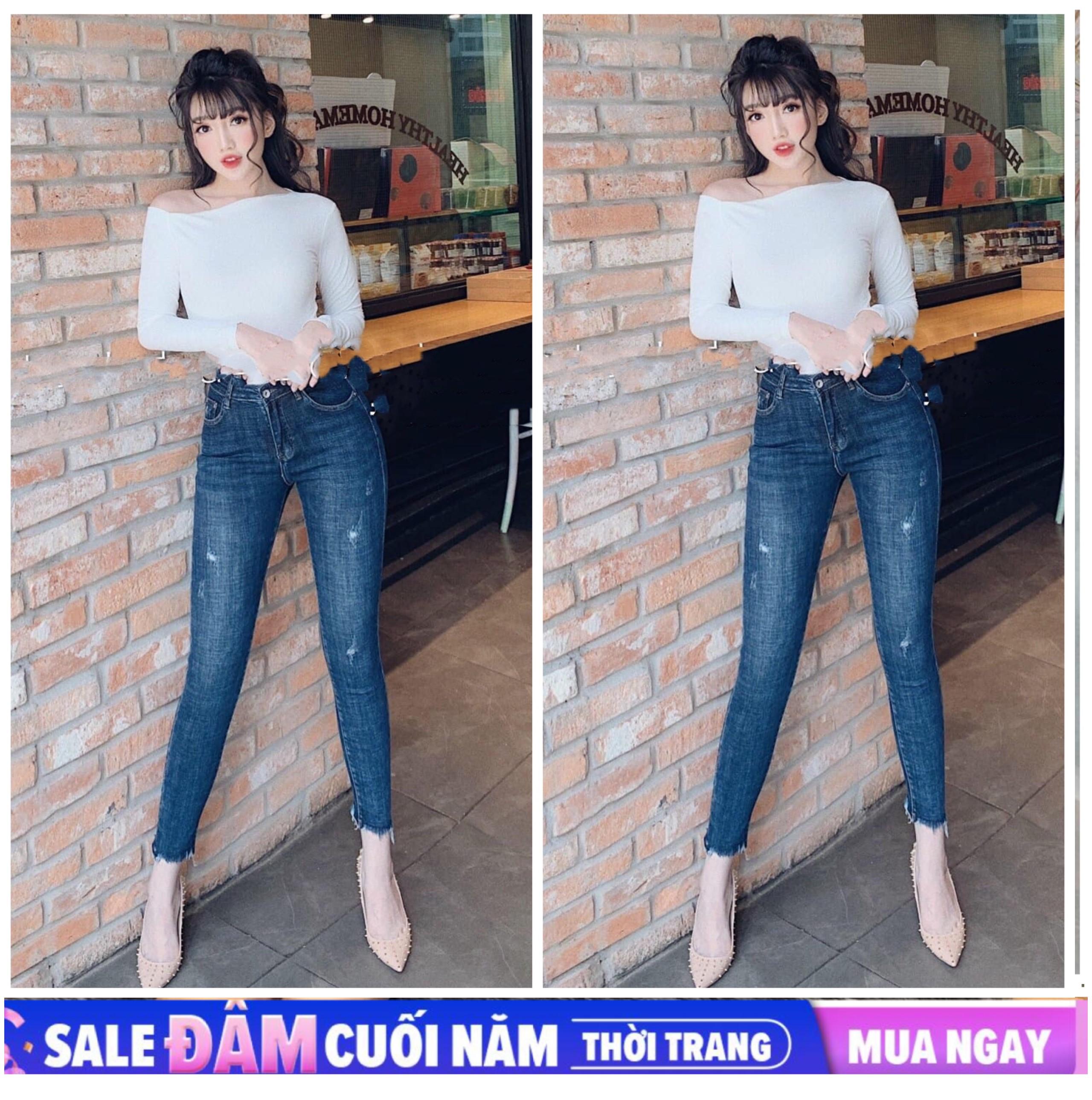 [HCM][SIZE ĐẠI 60kg~90kg] Quần jean nữ BIGSIZE 9 tấc tua lai chất liệu vải dày dặn co dãn mạnh phong cách năng động cá tính 3022