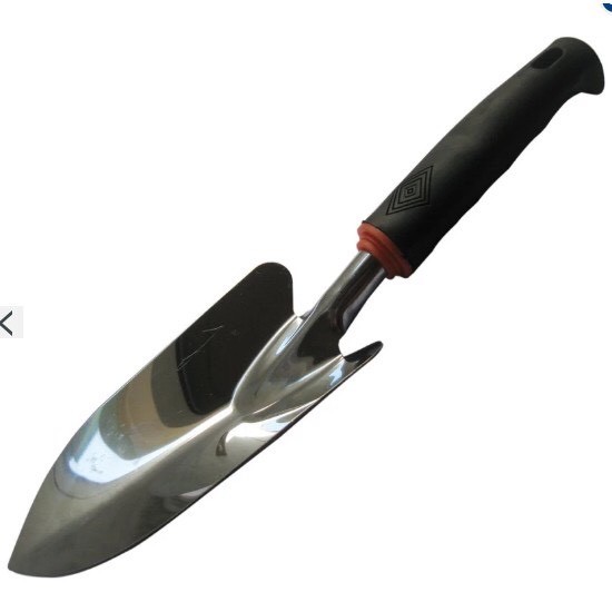 Xẻng mini làm vườn lưỡi inox cán đen hàng cao cấp