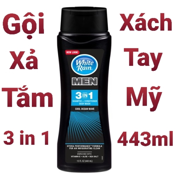 [XẢ KHO] - Sữa Tắm Gội Xả White Rain For Men 3 in1( 443ml hàng Mỹ) cao cấp