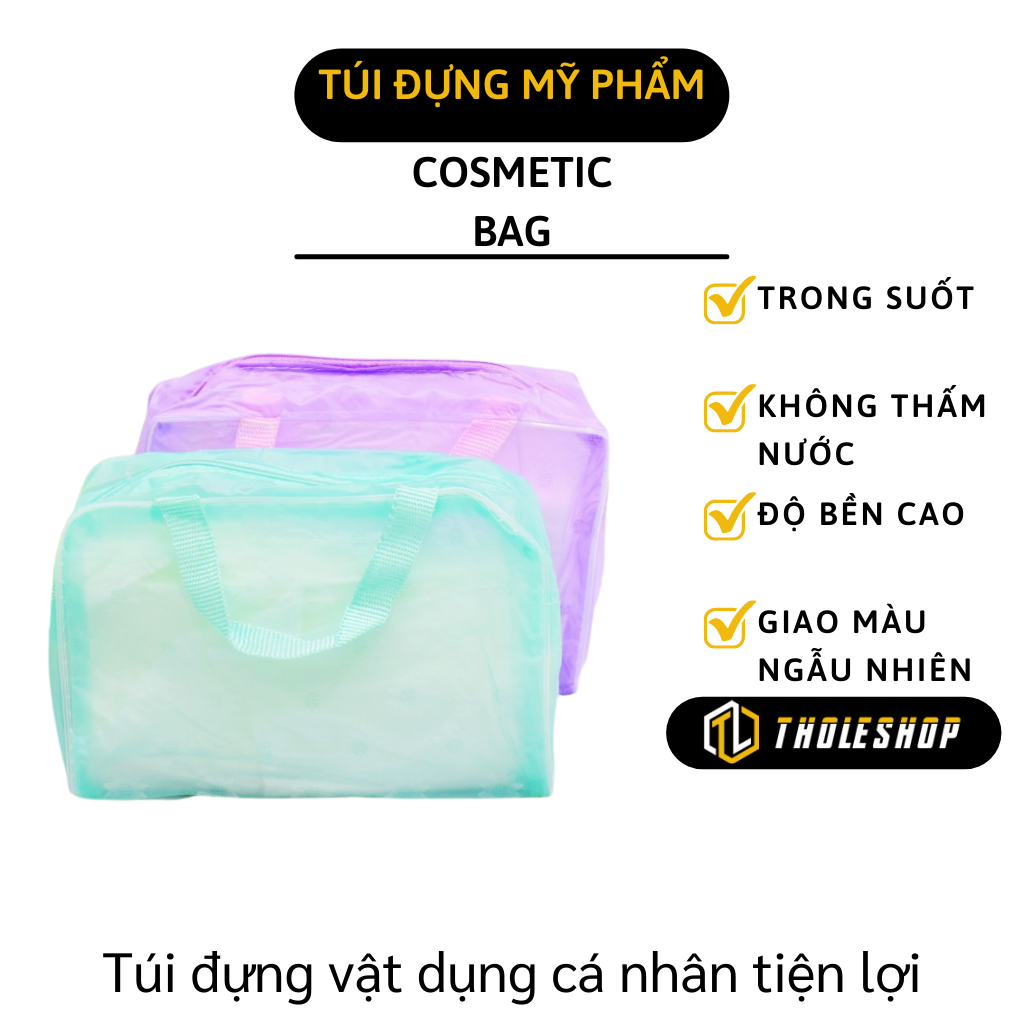 Túi đựng mỹ phẩm trong suốt  - Túi đựng mỹ phẩm hoặc các loại vật dụng cá nhân khi đi du lịch chống thấm nước