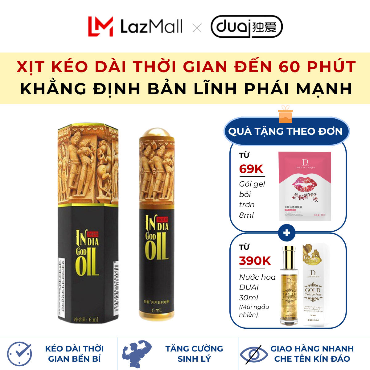 (CHE TÊN) Chai Xịt Nam Chuẩn Chất Lượng Cao – Hỗ Trợ Khử Mùi Kháng Khuẩn Khô Thoáng, Tăng Cường Bản Lĩnh Và Kéo Dài Đêm Yêu Thêm Trọn Vẹn
