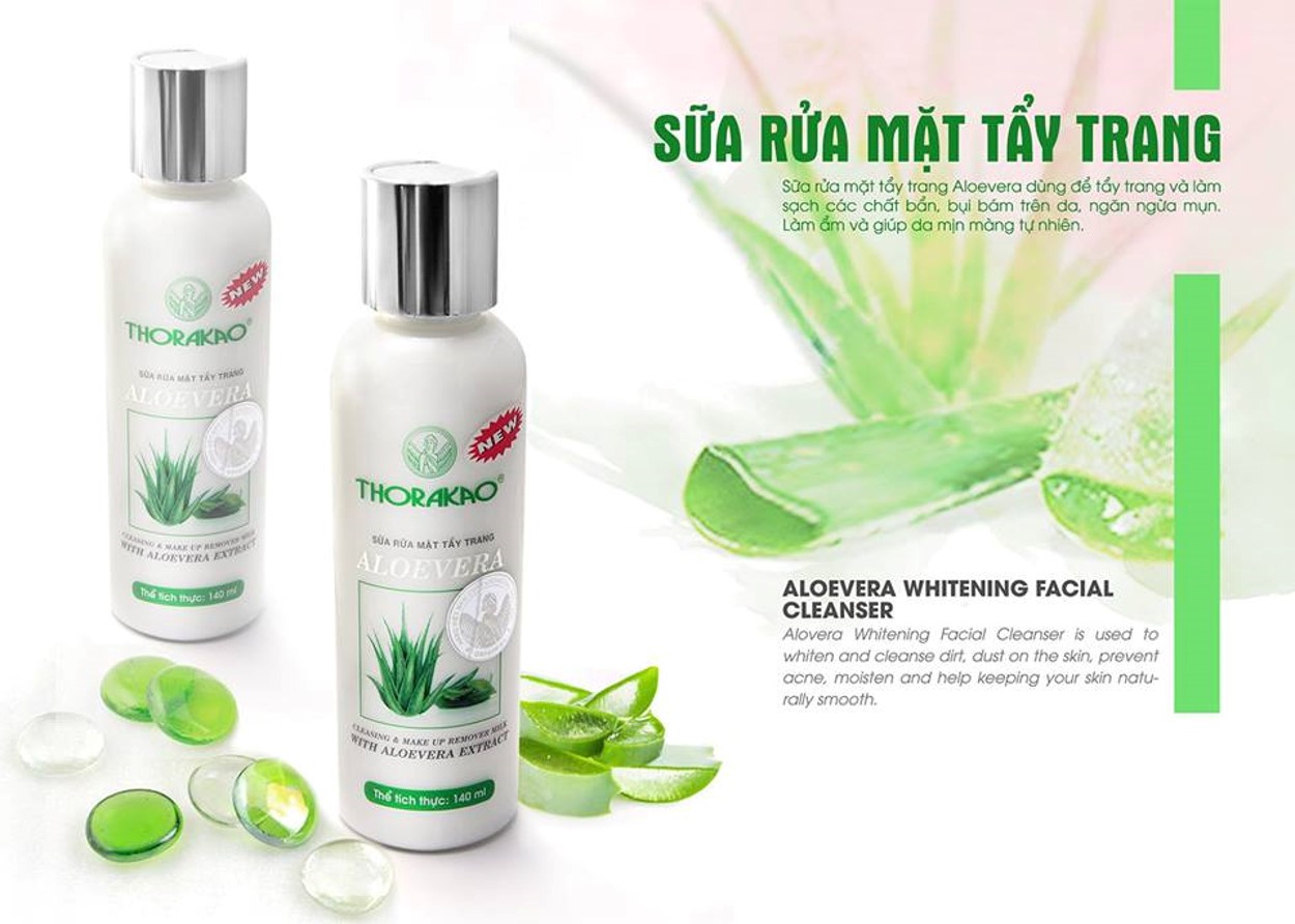 Sữa Rửa Mặt Tẩy Trang Aloevera Thorakao 140g