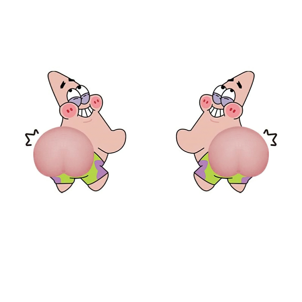 Combo of 2 Silicone Butt Shape Stickers Decorative Stickers