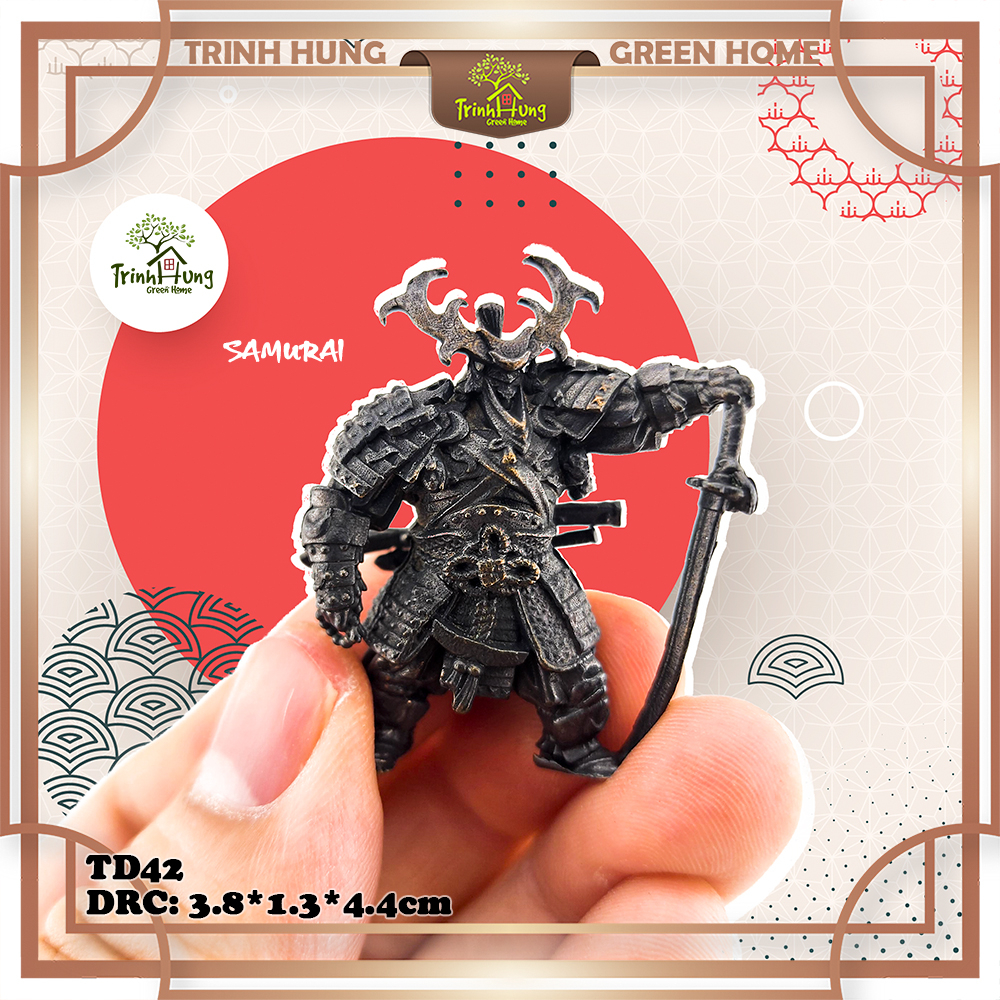 Tượng đồng chiến binh Samurai TD42 - chất liệu đồng nguyên chất, chế tác thủ công