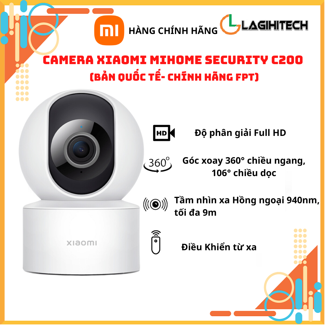 Camera thông minh xiaomi c200 bhr6766gl / c300 bhr6540gl / c400 bhr6619gl / aw200 bhr6398gl / aw300 bhr6816eu bản quốc tế - hàng chính hãng fpt