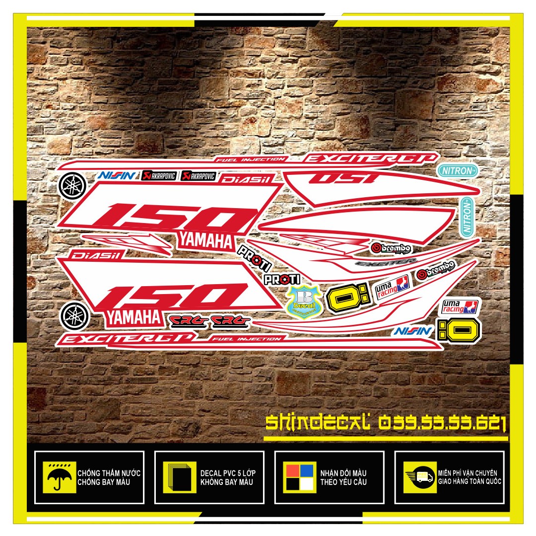 TEM RỜI EXCITER 150 2018 DÁN XE ĐỎ
