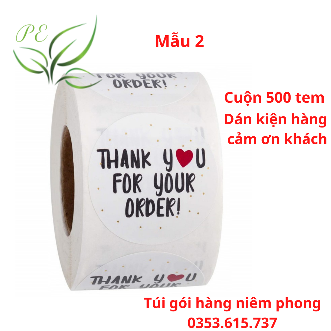500 Tem Nhãn Dán Gói Hàng/ Sticker Thank You