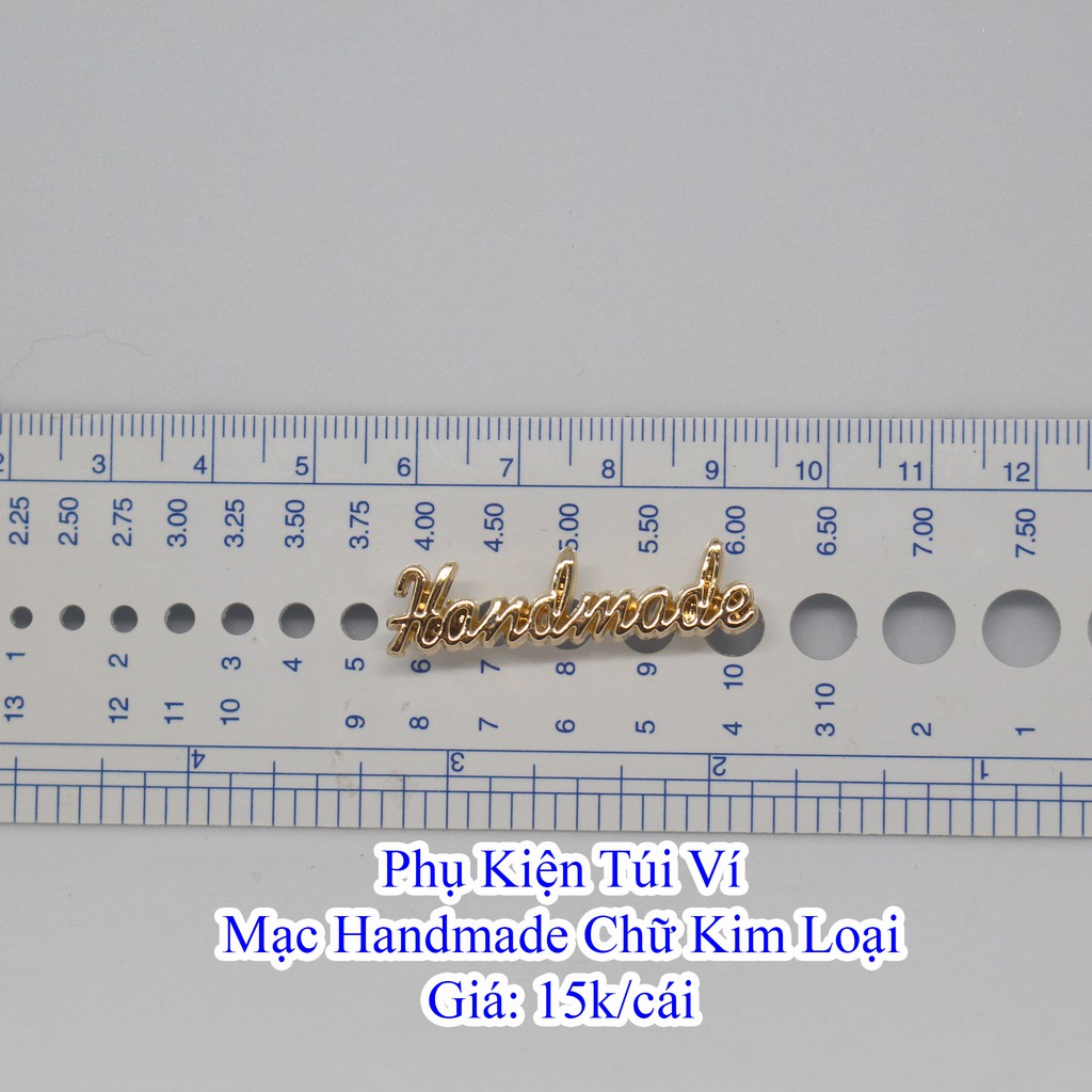 Mạc handmade chữ kim loại làm túi xách