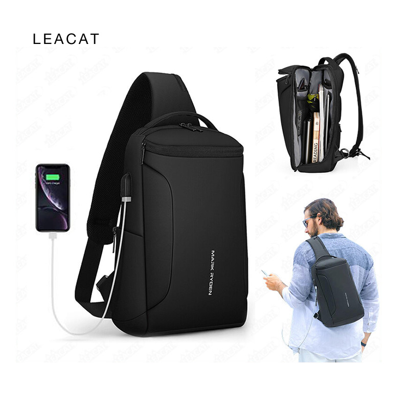 MARK RYDEN Crossbody bag Oxford Cloth Waterproof USB Recharging Sling bag Fits 12.5inch iPad Shoulder Messenger Bags Chest bag travel bag for Men