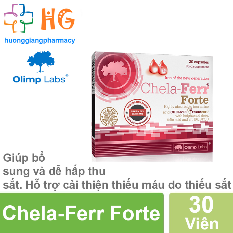 Combo 2 Chela-Ferr Forte - Hỗ trợ bổ sung và dễ hấp thụ sắt. Hỗ trợ cải thiện thiếu máu do thiếu sắt (Hộp 30 Viên) nhập khẩu