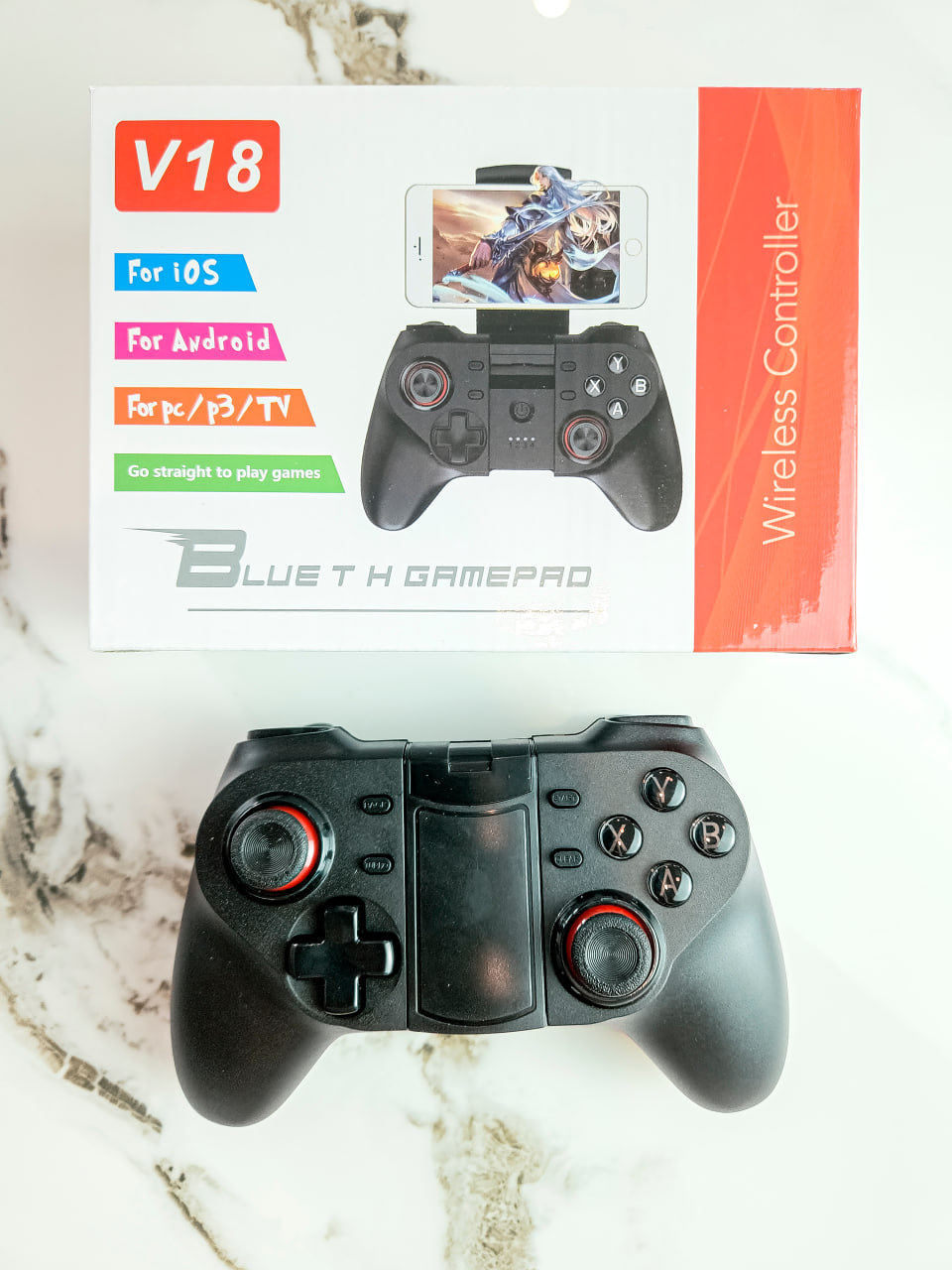 Tay Cầm Chơi Mobile Game V18 - Bluetooth, Led, Có Rung