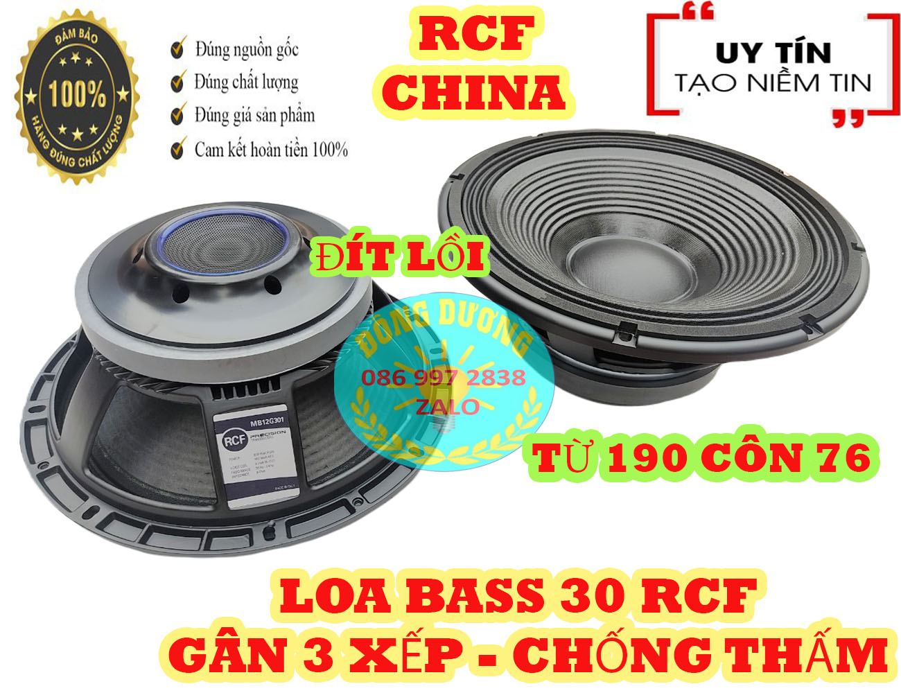 LOA BASS 30 RCF TỪ 190 CÔN 75 - GIÁ HAI LOA