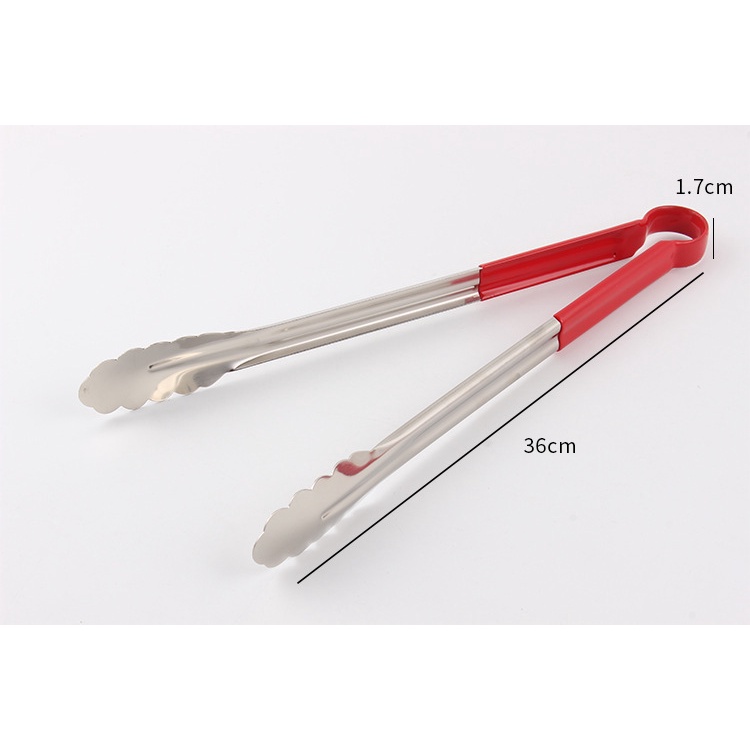 Kẹp gắp thức ăn inox cán đỏ - Đồ Dùng Nhà Bếp