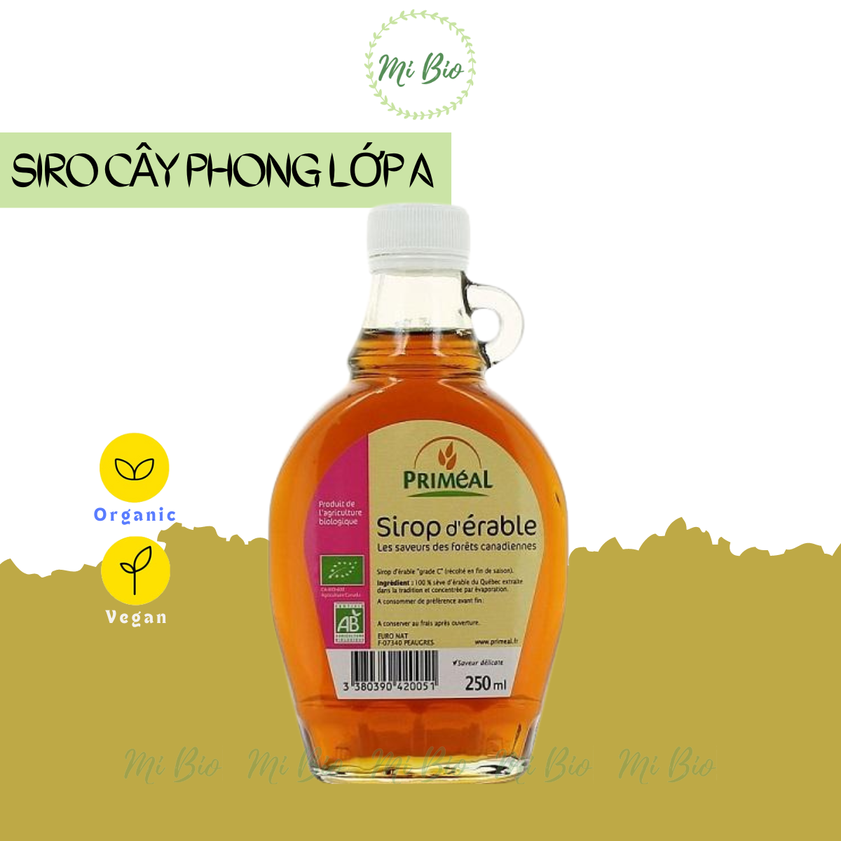 Maple syrup organic maple C grade 250ml - Primeal