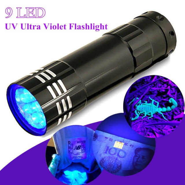 Đèn uv chuyên dùng sấy keo uv, soi tiền, sấy móng 9 bóng led 3w