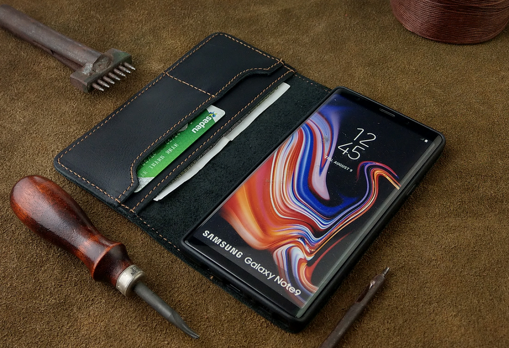 Bao Da Samsung Galaxy Note 9 Handmade Da Bò Thật
