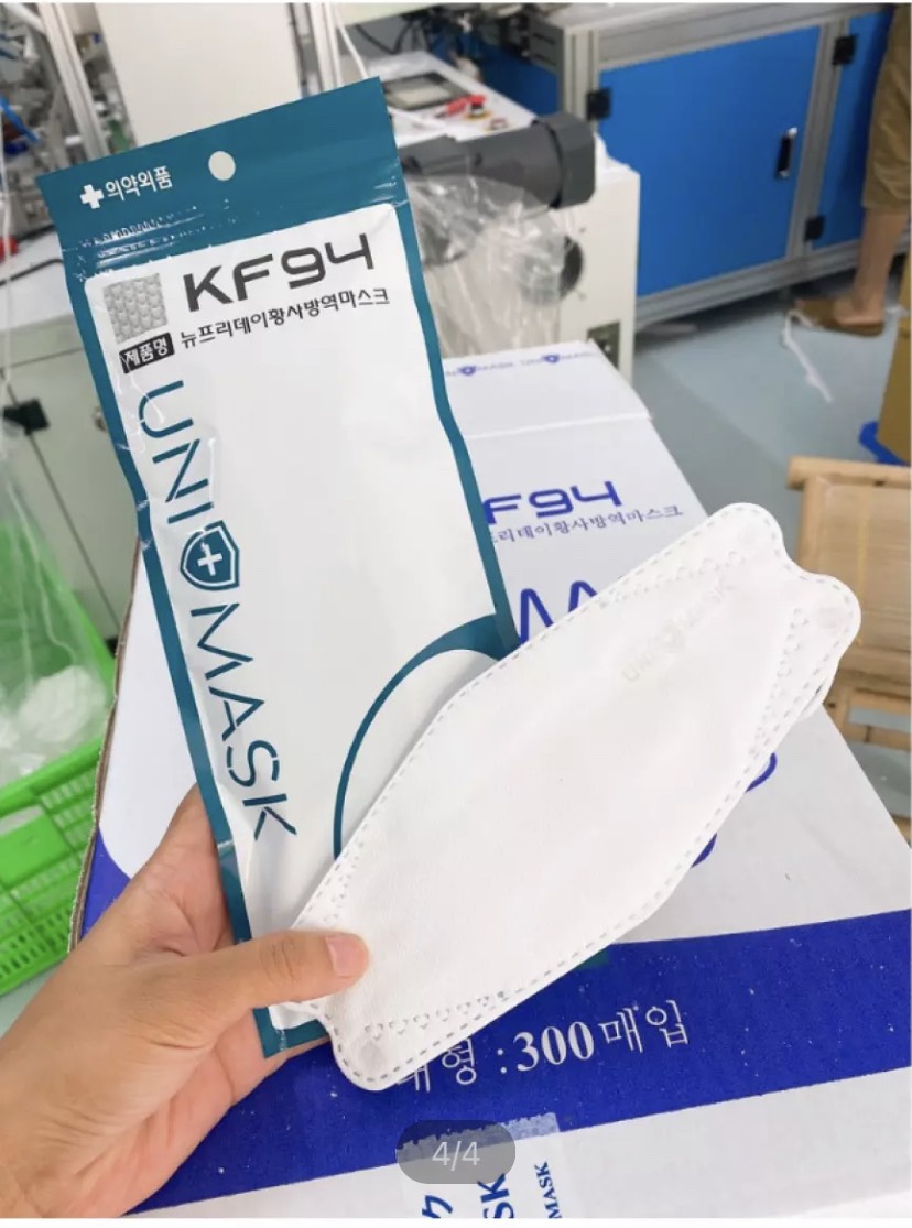 Combo 2 sét 100 chiếc khẩu trang kf94 hàn quốc kháng khuẩn xịn xò