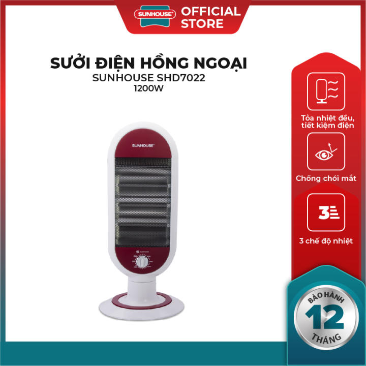 Sưởi điện hồng ngoại Sunhouse SHD7022 – Làm…