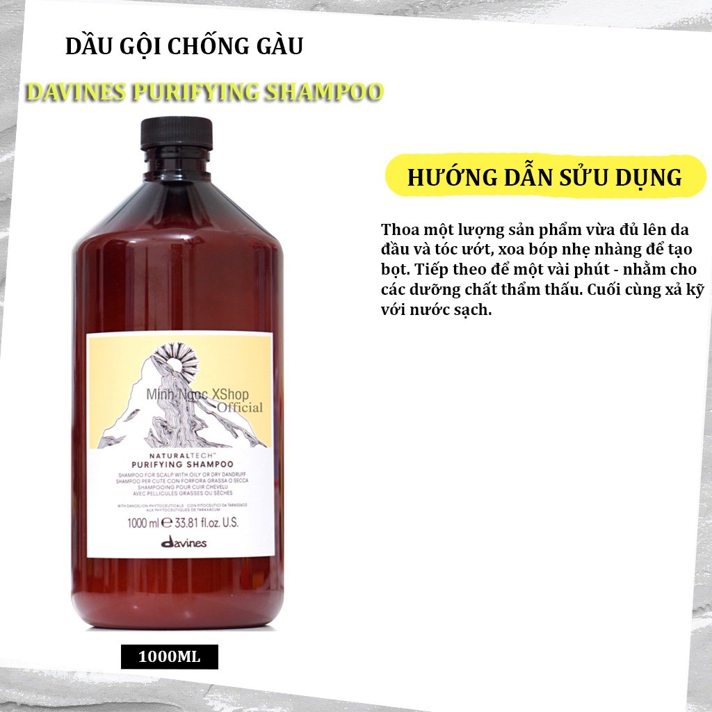 Dầu gội chống gàu Davines Purifying 1000ML